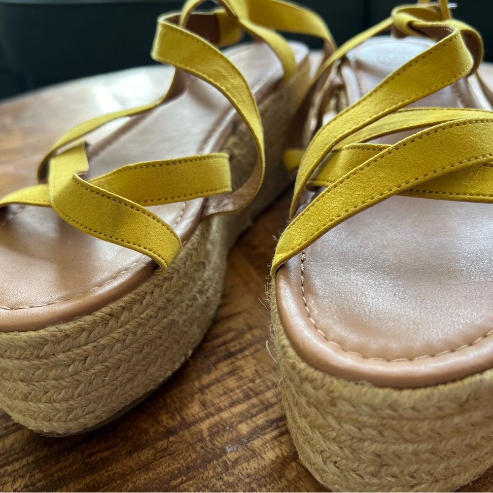 Yellow Women’s Wedge Sandals!! Great deal!! Almost New!!